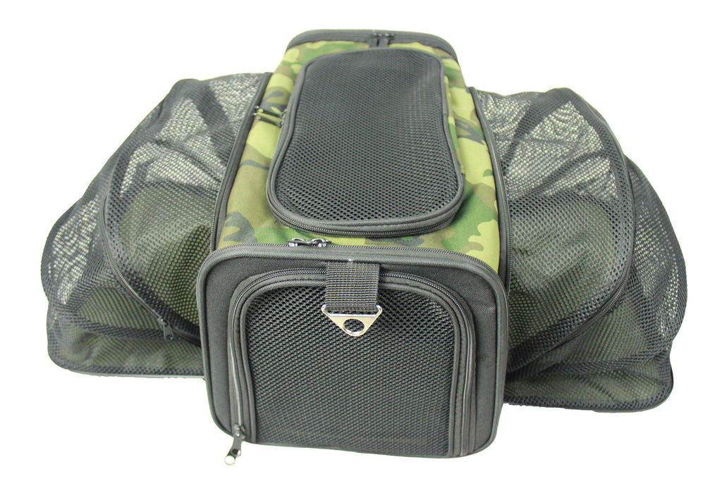Pet Life ® 'Roomeo' Airline Approved Dual Expandable and Folding Collapsible Fashion Travel Pet Dog Carrier Crate